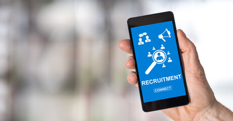 Recruitment concept on a smartphone