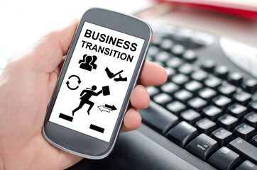 Business transition concept on a smartphone