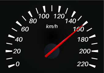Black Speedo Meter from 0 t0 200