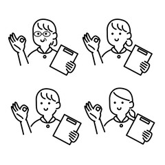 OKする看護師さんイラスト素材