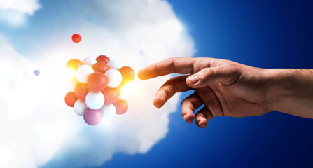 Science concept with sphere model