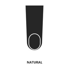 Nail shape vector black icon. Vector illustration nail shape on white background. Isolated black illustration icon of manicure.