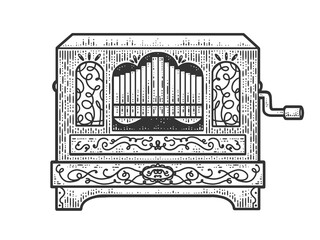 barrel organ sketch raster illustration