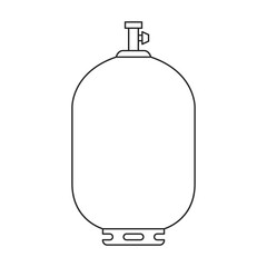 Gas cylinder vector outline icon. Vector illustration lpg on wite background. Isolated outline illustration icon of gas cylinder.
