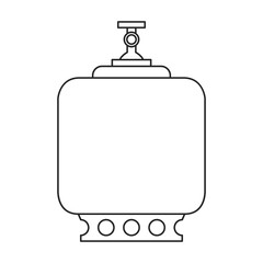 Gas cylinder vector outline icon. Vector illustration lpg on wite background. Isolated outline illustration icon of gas cylinder.