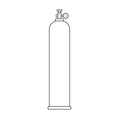 Gas cylinder vector outline icon. Vector illustration lpg on wite background. Isolated outline illustration icon of gas cylinder.