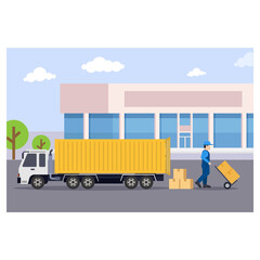Delivery service cargo parcel illustration