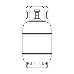 Gas cylinder vector outline icon. Vector illustration lpg on wite background. Isolated outline illustration icon of gas cylinder.