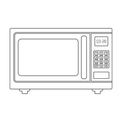 Microwave oven vector icon.Outline vector icon isolated on white background microwave oven.