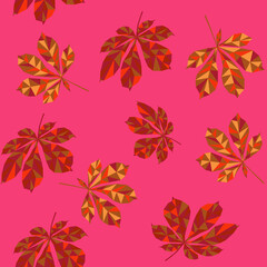 september forest chestnut leaves attractive cute fashion seamless sunny pink yellow brown