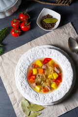 Obraz na płótnie Canvas kapusniak delicious polish sauerkraut soup