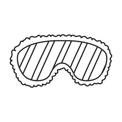 Sleep mask vector outline icon. Vector illustration mask for eye on white background. Isolated outline illustration icon of sleep accessory .