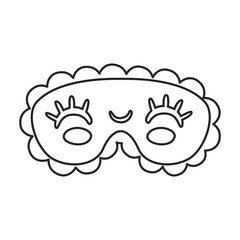 Sleep mask vector outline icon. Vector illustration mask for eye on white background. Isolated outline illustration icon of sleep accessory .
