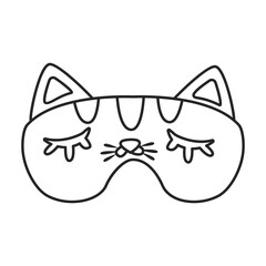 Sleep mask vector outline icon. Vector illustration mask for eye on white background. Isolated outline illustration icon of sleep accessory .