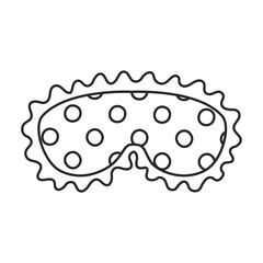 Sleep mask vector outline icon. Vector illustration mask for eye on white background. Isolated outline illustration icon of sleep accessory .