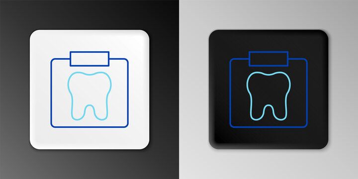 Line X-ray of tooth icon isolated on grey background. Dental x-ray. Radiology image. Colorful outline concept. Vector