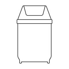 Can trash vector outline icon. Vector illustration can trash on white background. Isolated outline illustration icon of garbage basket.