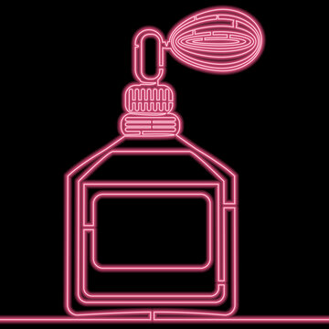 recommend clip art: Continuous line art Perfume Cosmetics neon concept