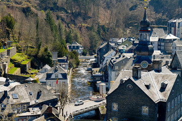 Fototapeta na wymiar Monschau in der Eifel, Altstadtpanorama