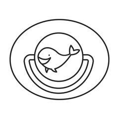 Dummy pacifier vector outline icon. Vector illustration baby nipple on white background. Isolated outline illustration icon of baby dummy pacifier.