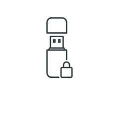 usb flash drive locked icon symbol