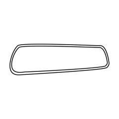 Mirror rear view car, vector outline icon. Vector illustration auto rearview on white background. Isolated outline illustration icon of mirror rear view.