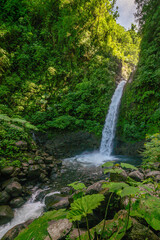 Rain Forest Blue Waterfall in Costa Rica