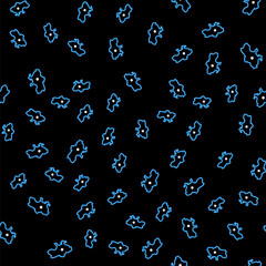 Line Map of Ukraine icon isolated seamless pattern on black background. Vector