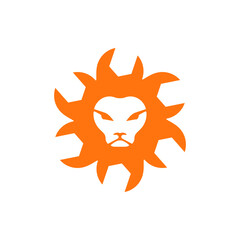 Abstract graphic illustration of a lion head with a mane in the form of wrenches