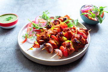 Chicken Skewers with some a side salad