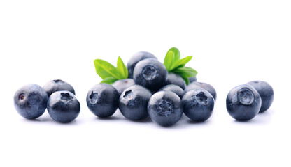 Blueberries with leaves