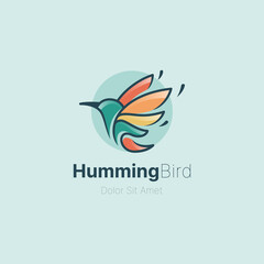 Creative hummingbird logo template © xoova