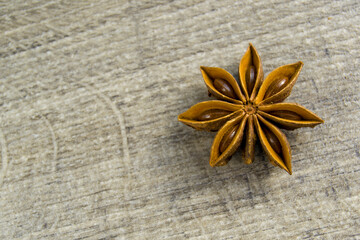 star anise fruit with grains