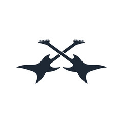 guitar icon music symbol logo template