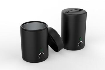 usb Electric wax warmer, wax heater on the wooden planks isolated on white background. 3d illustration