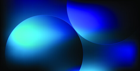 blue round shapes link in blue background