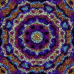 Vector seamless mosaic art pattern. Art background.