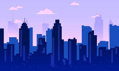 Naklejka premium cool city skyline Background silhouette