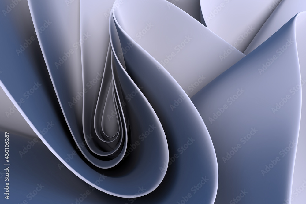 Poster abstract background of wavy shapes. 3d rendering.