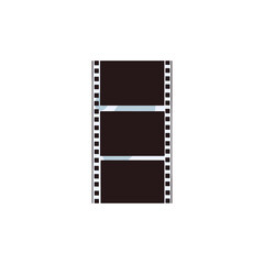 Simple symbol of cinema or photo film, flat vector illustration isolated.