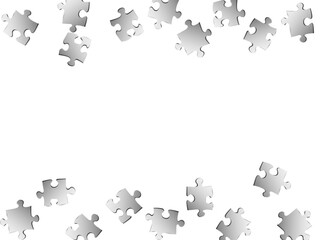 Game teaser jigsaw puzzle metallic silver parts