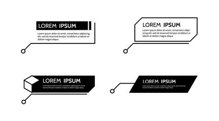 Digital callouts, titles frame text, HUD . Set of templates, modern banners, presentation isolated. Vector design of title bar for infographics, advertising, video production.