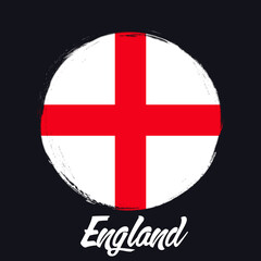 Obraz premium Flag of England, poster with grunge brush. Independence Day. National flag in original colors.