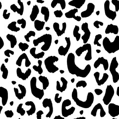 seamless pattern black and white abstract imitates leopard color. black spots on a white background.
can be used as an abstract background or background on an animalistic theme. stock vector