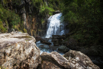 Korbu Waterfall at Lake Teletskoye