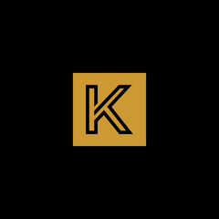 golden LETTER K IN SQUARE LOGO, REAL ESTATE LOGO DESIGN