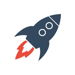 rocket launch vector icon, business startup or growth symbol