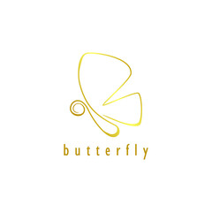 abstract design of butterfly shape. stylish outline with a luxurious golden color