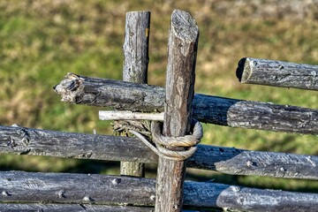alpine old wooden fence