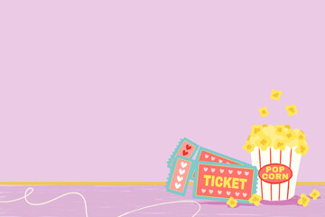 Valentine's movie date background illustration